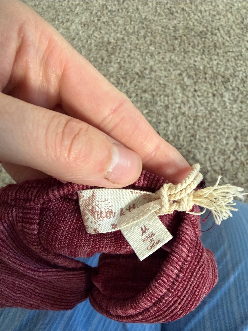Hem & Thread Ribbed Racerback Tank - Wine - Picture 3 of 3